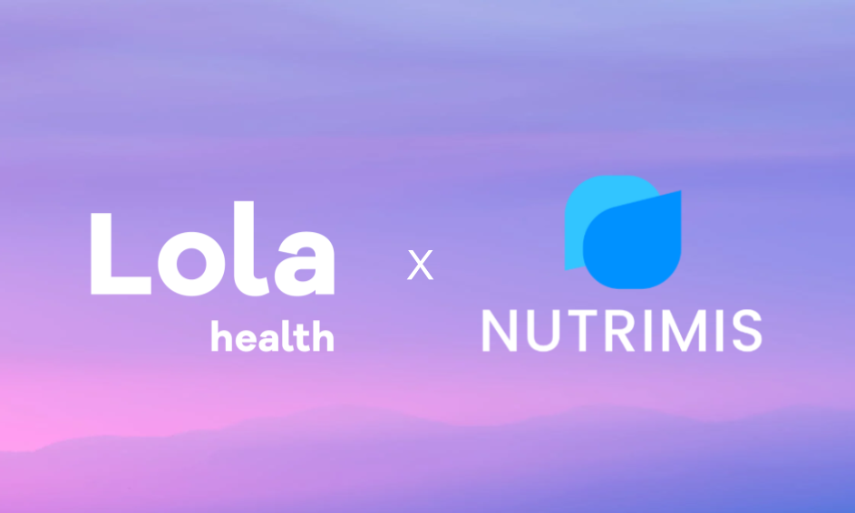 Logo Lola Health et Logo Nutrimis sur fond de ciel violet